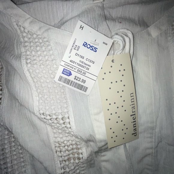 *Brand new* white sheer cotton BoHo three-quarter top large. - Picture 11 of 11